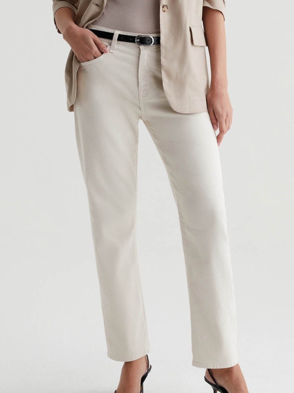 AG Jeans Cream Ex-Boyfriend Slouchy Slim Cloud Soft Denim Jeans Sz. 24 NWT!